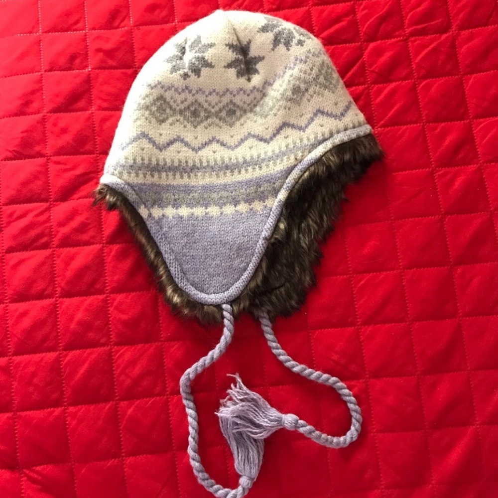 Lewis, Hunter Style Heavy Duty Hat Charming Gray and Cream Kids Earflap Hat